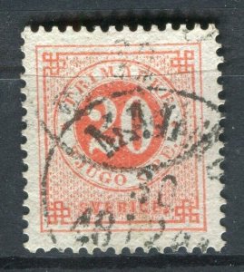 SWEDEN; 1870s early classic 'ore' issue used 20ore. value fair Postmark