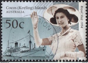 COCOS (KEELING) ISLANDS 2004 QEII 50c Multicoloured, Royal Visit 50th Anniver...