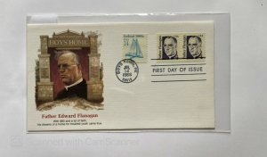 US FDC , 	FATHER EDWARD FLANAGAN'S BOYS' HOME 	1986	BOYS TOWN , NC 		BKL OF 2 & 