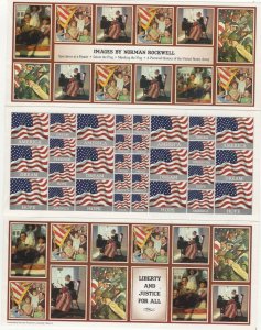 USA - Boystown Patriotic Rockwell Charity Stamps/Seals Sheet of 53- Unused