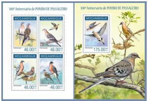 MOZAMBIQUE 2014 2 SHEETS m14128ab PIGEONS BIRDS OISEAUX