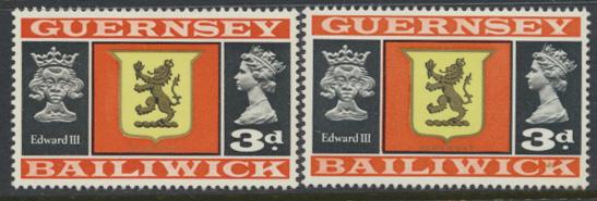 Guernsey  SG 17 & SG 17b thin paper   SC# 12  Mint Light hinge trace   see de...