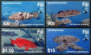 2019 Fiji Groupers (4) (Scott 1422-25) MNH