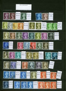 Great Britain Machin Collection In Stock Book Over 500  Stamps with ID Tags Used