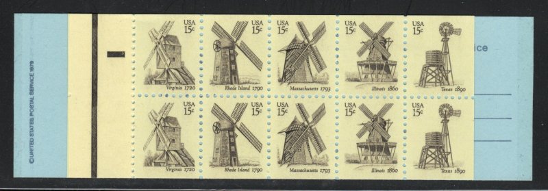 ALLY'S STAMPS US Scott #1742a 15c Windmills - Pane [10] MNH [BP-39d]