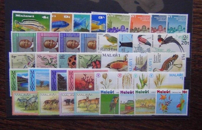 Malawi 1965 1981 sets Fish Police Insects Mission Food Wildlife Xmas etc MNH