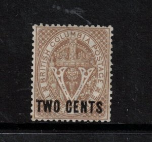 British Columbia #8 Very Fine Mint Very Lightly Hinged