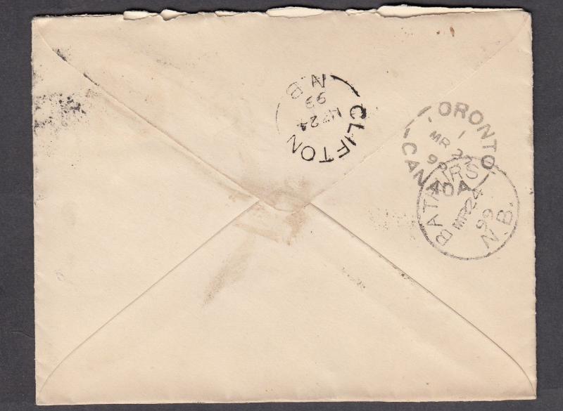 NEW BRUNSWICK SPLIT RING TOWN CANCEL COVER CANOBIE