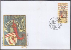 CROATIA Sc # 516 FDC - 600th ANN MISSAL of VUKCIC HRVATINIC