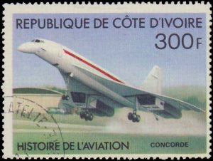 Ivory Coast #438, Incomplete Set, High Value, 1977, Aviation - Airplanes, Used