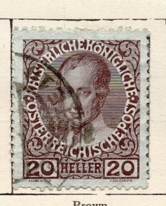 Austria 1908 Early Issue Fine Used 20h. NW-255929