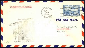 Canada Sc# C6 First Flight (Toronto>Vancouver) 1939 3.1 Trans Canada Air Mail