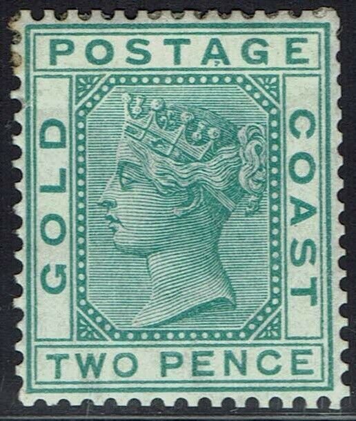 GOLD COAST 1876 QV 2D GREEN WMK CROWN CC 