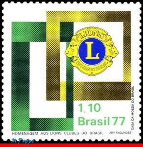 1499 BRAZIL 1977 25th ANNIV. BRAZILIAN LIONS INTL., EMBLEM, MI# 1589 C-978, MNH