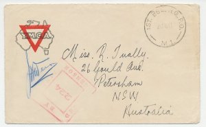 Illustrated censored cover Australia 1941 YMCA