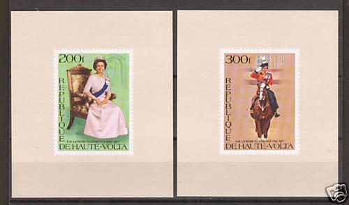 Burkina Faso Sc 436v-37v MNH. 1977 imperf proofs VF