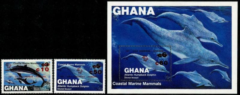 HERRICKSTAMP GHANA Sc.# 918-20 Whales & Dolphins