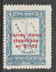 Paraguay C16: 4.75p on 4p Map, MH, F-VF