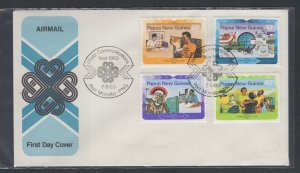 Papua New Guinea #584-87  (1983 Communications Year set) unaddressed cachet FDC