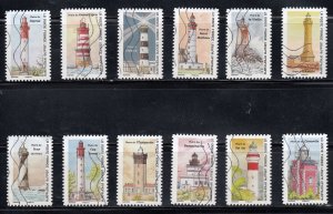 France 2020 Sc#5884-5895 Lighthouses: Landmarks of Our Coasts Used