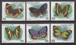 Vanuatu 346a-348b Butterflies Singles MNH VF