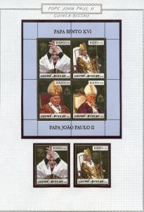 POPE JOHN PAUL II LOT GUINEA BISSAU  OF STAMPS AND SOUVENIR SHEETS  MINT NH 