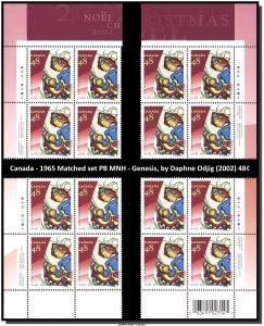 Canada - # 1965 Matched set PB MNH - Genesis, by Daphne Odjig (2002) 48¢