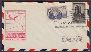 1939 foreign First Flight FAM F18-6 Marseilles to New York Air Mail