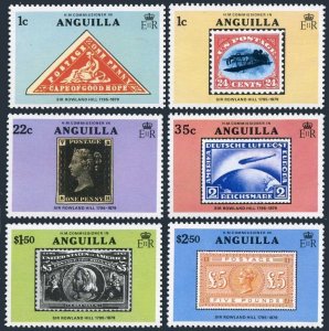 Anguilla 349-354,354a,MNH.Michel 347-352,Bl.25. Sir Rowland Hill,1979.Zeppelin,