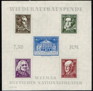 Germany 1946,Sc.#16N9 (*) Thuringia : Reconstruction of National Theater, Weimar