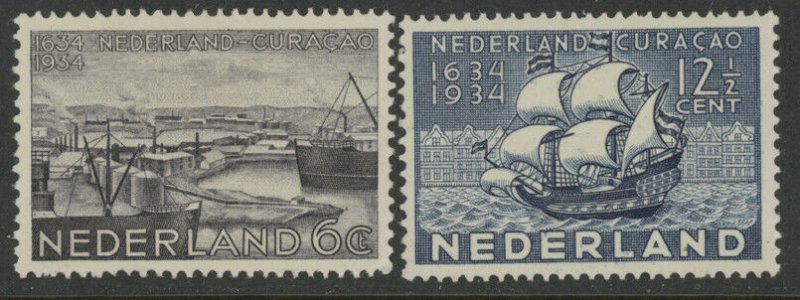 Netherlands 202 & 203 complete set - mh 1634 1934 Nederland Curaçao stamps