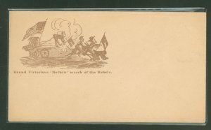 US  Circa 1862: Civil War Patriotic Cover - brown cachet Grand Victorious 'Return' March of the Rebels