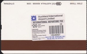 NEW ZEALAND 1990s Departure Tax stamp $20 on Air NZ boarding pass..........B1685