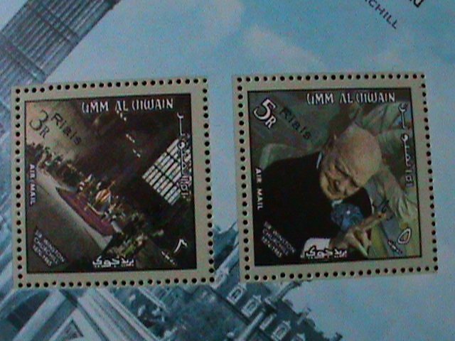 ​UMM AL QIWAIN-1965-IMMEMORY OF SIR WINSTAON CHURCHILL -MNH S/S VERY FINE