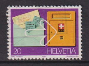 Switzerland  #687  used 1980  postal giro system 20c