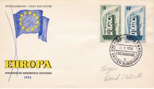 Germany 1956 Europa (2) on Clean First Day Cover