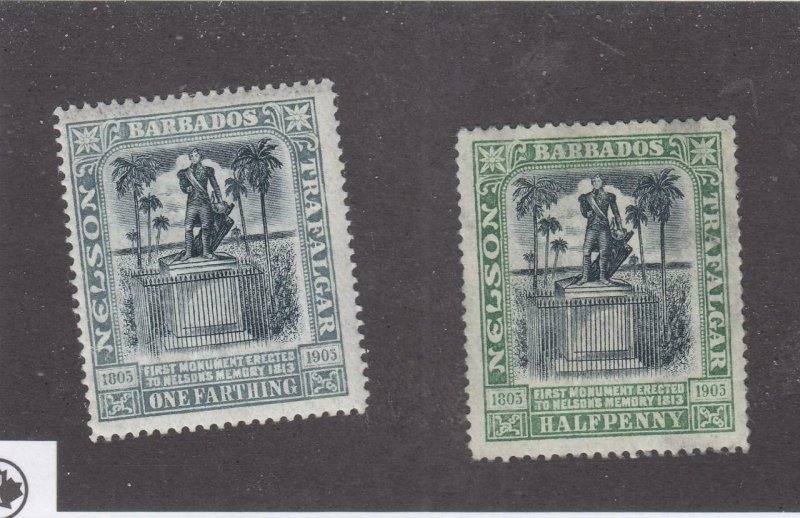 BARBADOS # 102-103 VF-MH CAT VALUE $30+