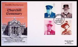 Great Britain Sc#728-731 Sir Winston Spencer Churchill Centenary FDC