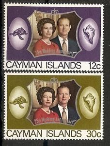 CAYMAN ISLS.  304-5 MNH 1972 SILVER WEDDING