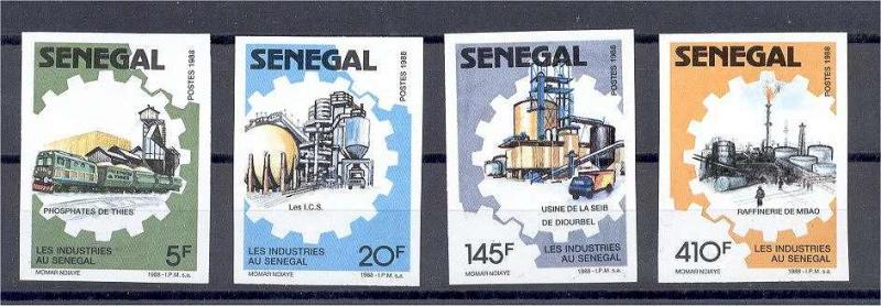 SENEGAL, TRANSPORT/INDUSTRY IMPERF SET 1988, NH **!