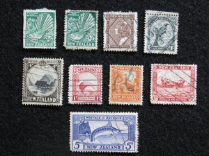 NEW ZEALAND - SCOTT# 185-186,188,190-193 - USED - CAT VAL $54.00