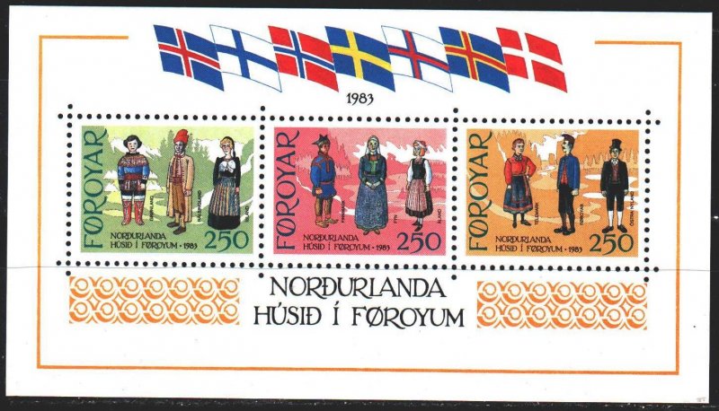 Faroe Islands. 1983. bl1. folk costumes. MNH.