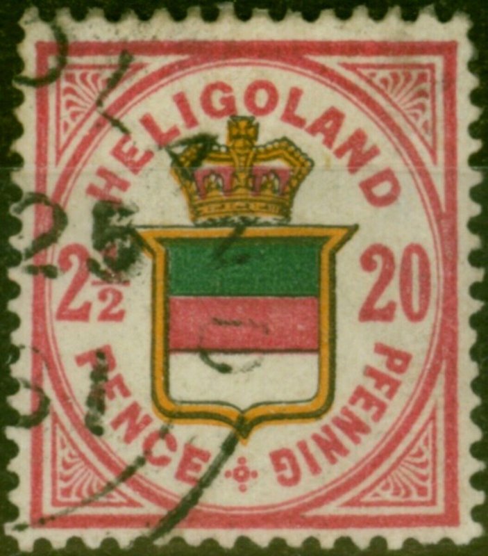 Heligoland 1880 20pf Rose-Carmine Deep Green & Orange SG15a Fine Used