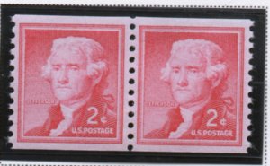 Scott#  1055  unused MNH  OG  coil pair