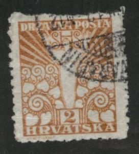 Yugsolvaia  Croatia Scott 2L32 used rough perfs