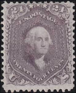 US #78 Unused RG, Single,  With Cert.