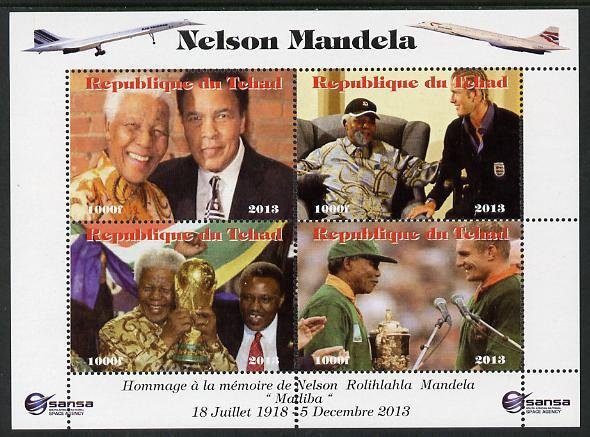 CHAD - 2013 - Nelson Mandela #5 - Perf 4v Sheet - Mint Never Hinged