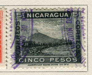 NICARAGUA; 1900 early Momotombo Mountain issue fine used 5P. value