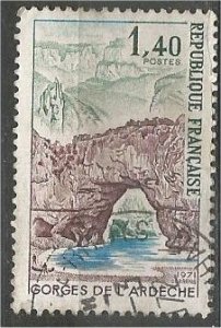 FRANCE, 1971 used 1.40fr, Pont d’Arc,, Scott 1314