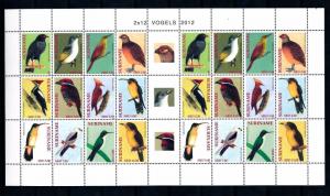 [SUV1889] Surinam Suriname 2012 Birds Vögel Oiseaux Miniature Sheet with tab MNH